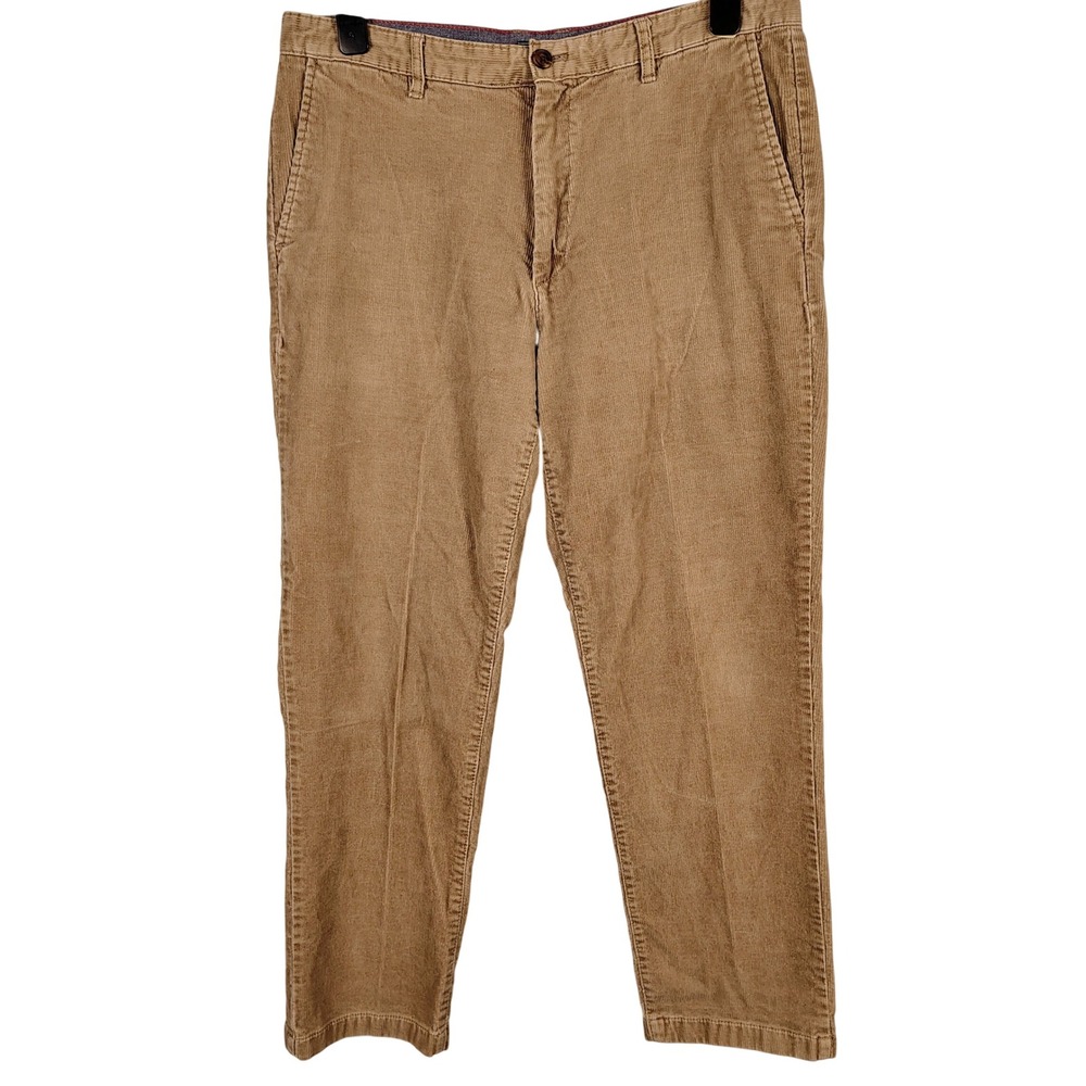 IZOD Mens 36x30 Straight Corduroy Pants Tan Cotton Gorpcore Normcore Academic